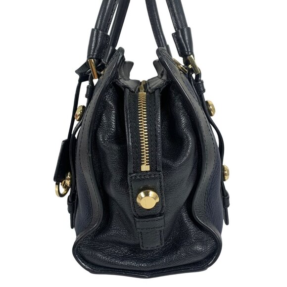 MICHAEL KORS Collins Stud Medium TwoTone Leather Satchel Shoulder Bag + Fob EUC - Picture 3 of 12